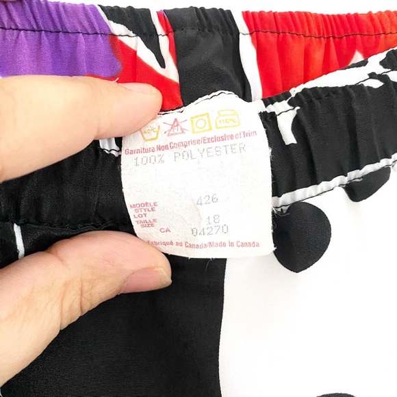 Vintage floral and geometric polyester skirt - Picture 3 of 4